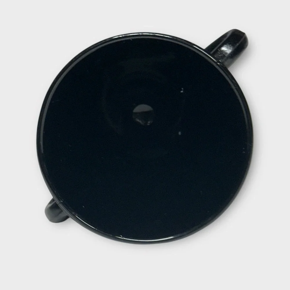 Hazel Atlas Ovide Black Open Sugar Bowl Double Handle Depression Glass 1930-1935